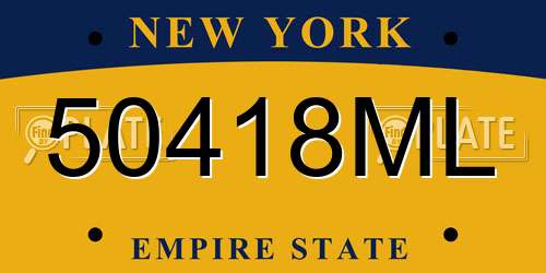 50418ML New York License Plate