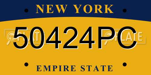 50424PC New York License Plate
