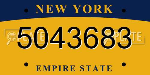 5043683 New York License Plate