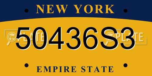 50436S3 New York License Plate