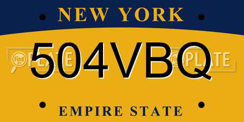504VBQ New York License Plate