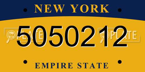 5050212 New York License Plate