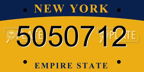 5050712 New York License Plate