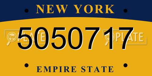 5050717 New York License Plate