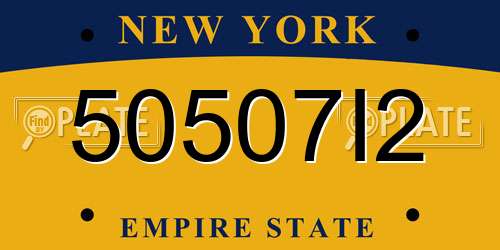 50507I2 New York License Plate