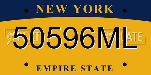 50596ML New York License Plate