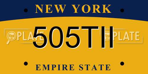 505TII New York License Plate