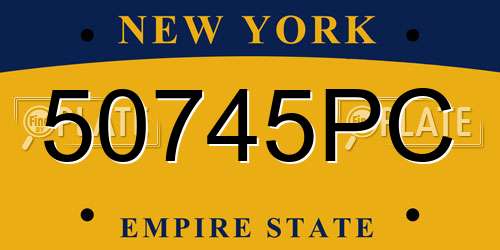 50745PC New York License Plate
