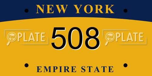 508 New York License Plate