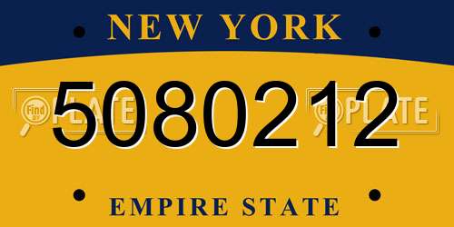 5080212 New York License Plate