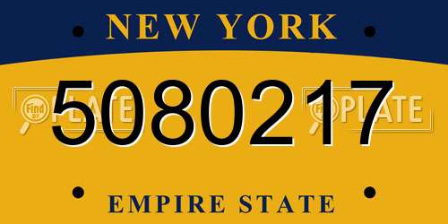 5080217 New York License Plate