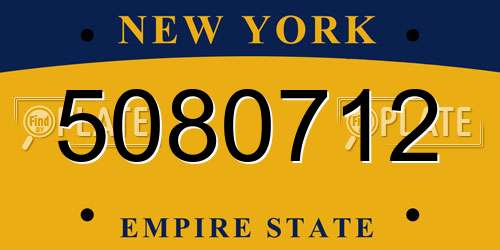 5080712 New York License Plate