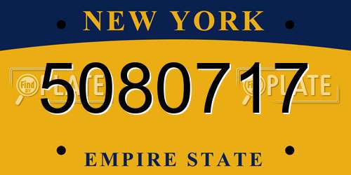 5080717 New York License Plate