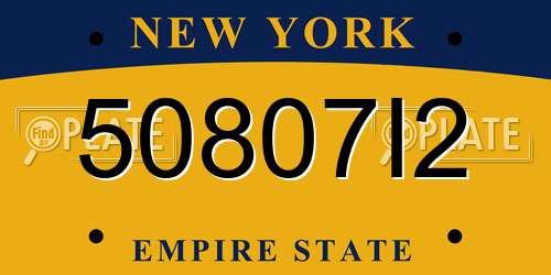 50807I2 New York License Plate