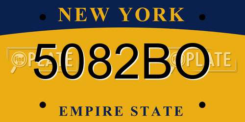5082BO New York License Plate