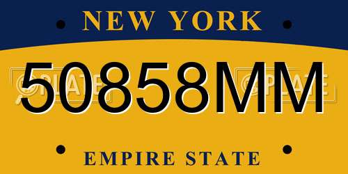 50858MM New York License Plate