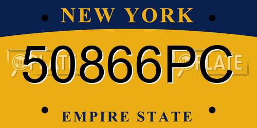 50866PC New York License Plate