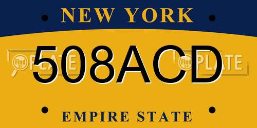 508ACD New York License Plate