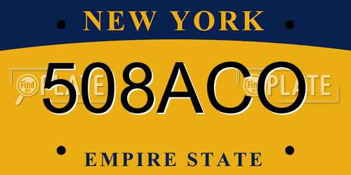 508ACO New York License Plate