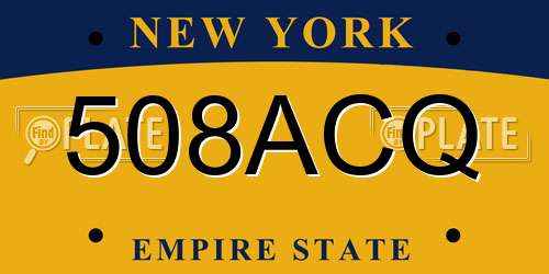 508ACQ New York License Plate