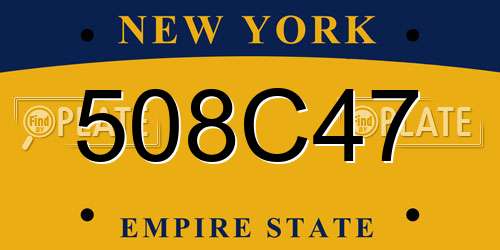 508C47 New York License Plate
