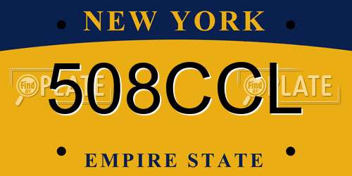 508CCL New York License Plate