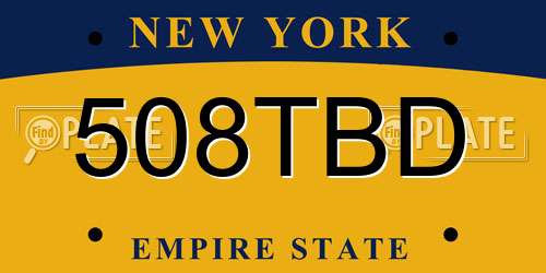 508TBD New York License Plate