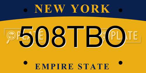 508TBO New York License Plate