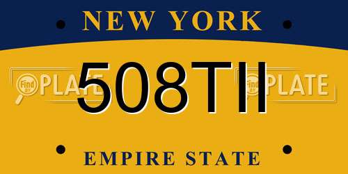 508TII New York License Plate