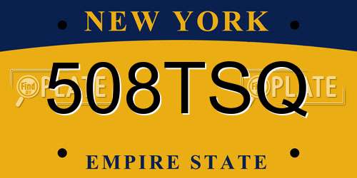508TSQ New York License Plate