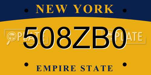 508ZB0 New York License Plate