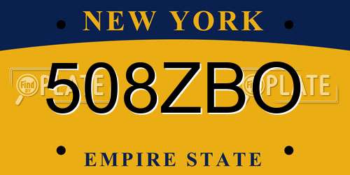 508ZBO New York License Plate
