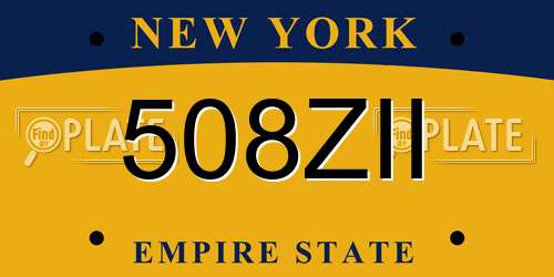 508ZII New York License Plate