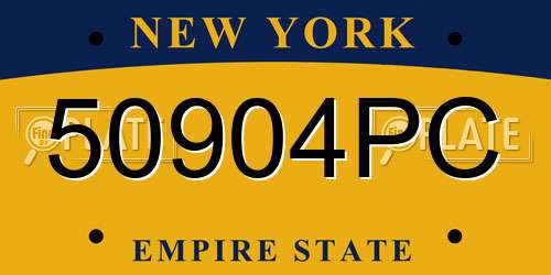 50904PC New York License Plate