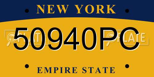 50940PC New York License Plate