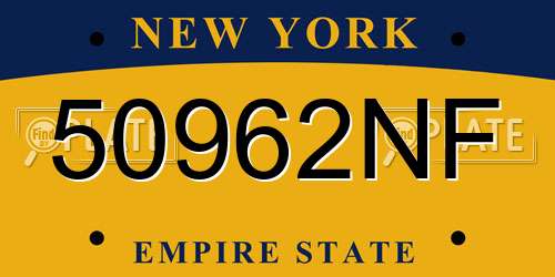 50962NF New York License Plate