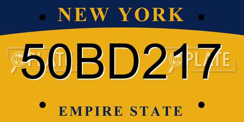 50BD217 New York License Plate