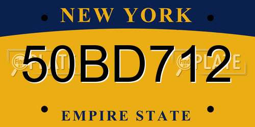 50BD712 New York License Plate