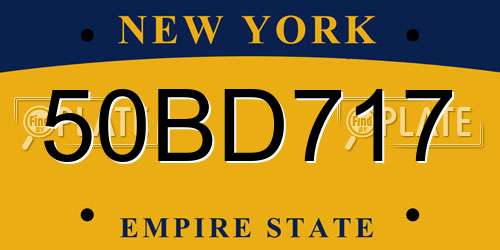 50BD717 New York License Plate