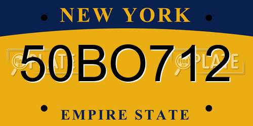 50BO712 New York License Plate