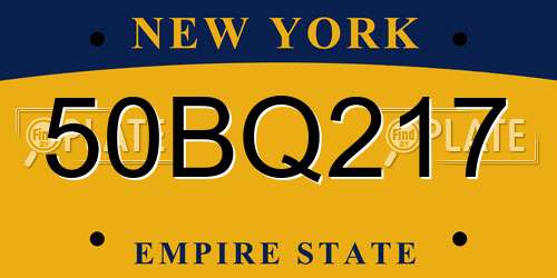 50BQ217 New York License Plate