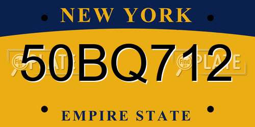 50BQ712 New York License Plate