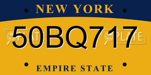 50BQ717 New York License Plate