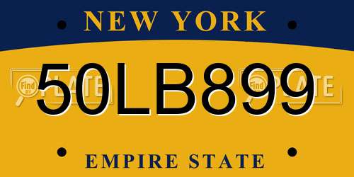 50LB899 New York License Plate
