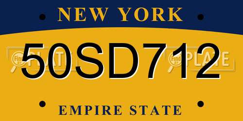 50SD712 New York License Plate