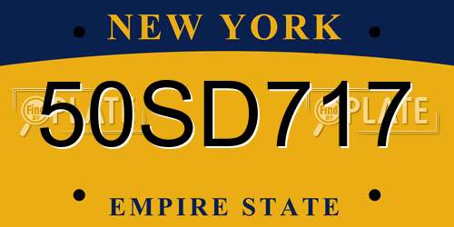 50SD717 New York License Plate