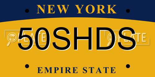 50SHDS New York License Plate