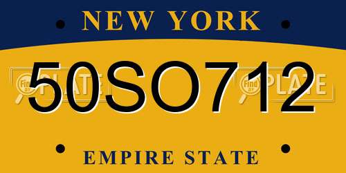 50SO712 New York License Plate