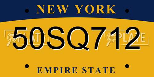 50SQ712 New York License Plate