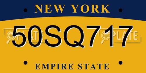 50SQ717 New York License Plate